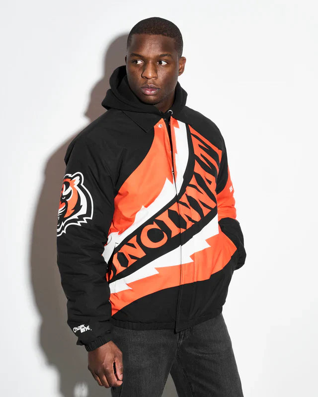 Cincinnati Bengals Saw Blade Quilted Puffer Jacket