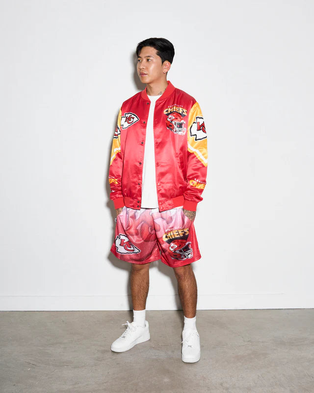 Kansas City Chiefs Helmet Fanimation Satin Jacket