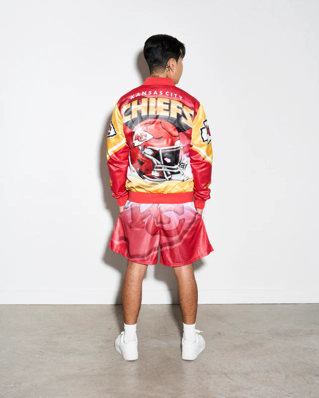 Kansas City Chiefs Helmet Fanimation Satin Jacket