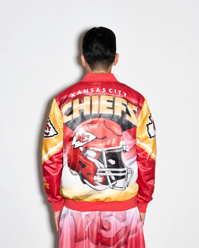 Kansas City Chiefs Helmet Fanimation Satin Jacket