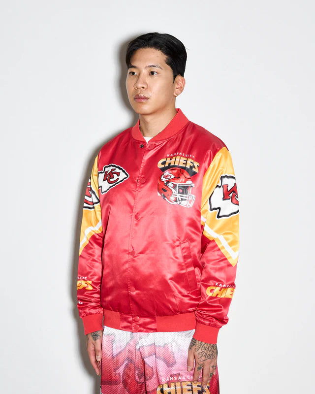 Kansas City Chiefs Helmet Fanimation Satin Jacket