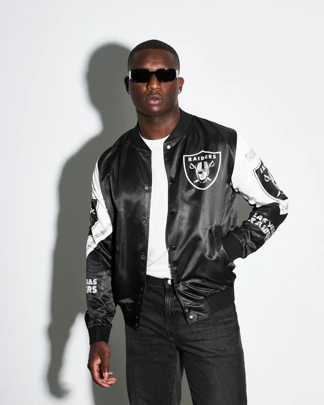 Las Vegas Raiders Logo Fanimation Satin Jacket